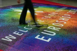 entrada interactiva a EuroShop 2026 con instalación Welcome to the Future of Shopping