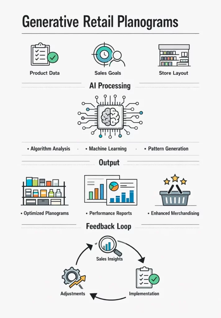 infographic on how generative planograms work in retail