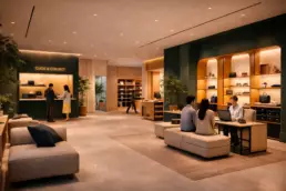 unified commerce en retail design con zona click and collect integrada en tienda moderna